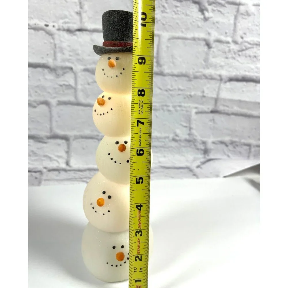VTG Retro Stacked Snowman Light Works Totem Pole Christmas Holiday Illumination - Picture 12 of 16